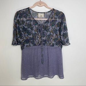 One Fine Day Sheer Chiffon Paisley Top